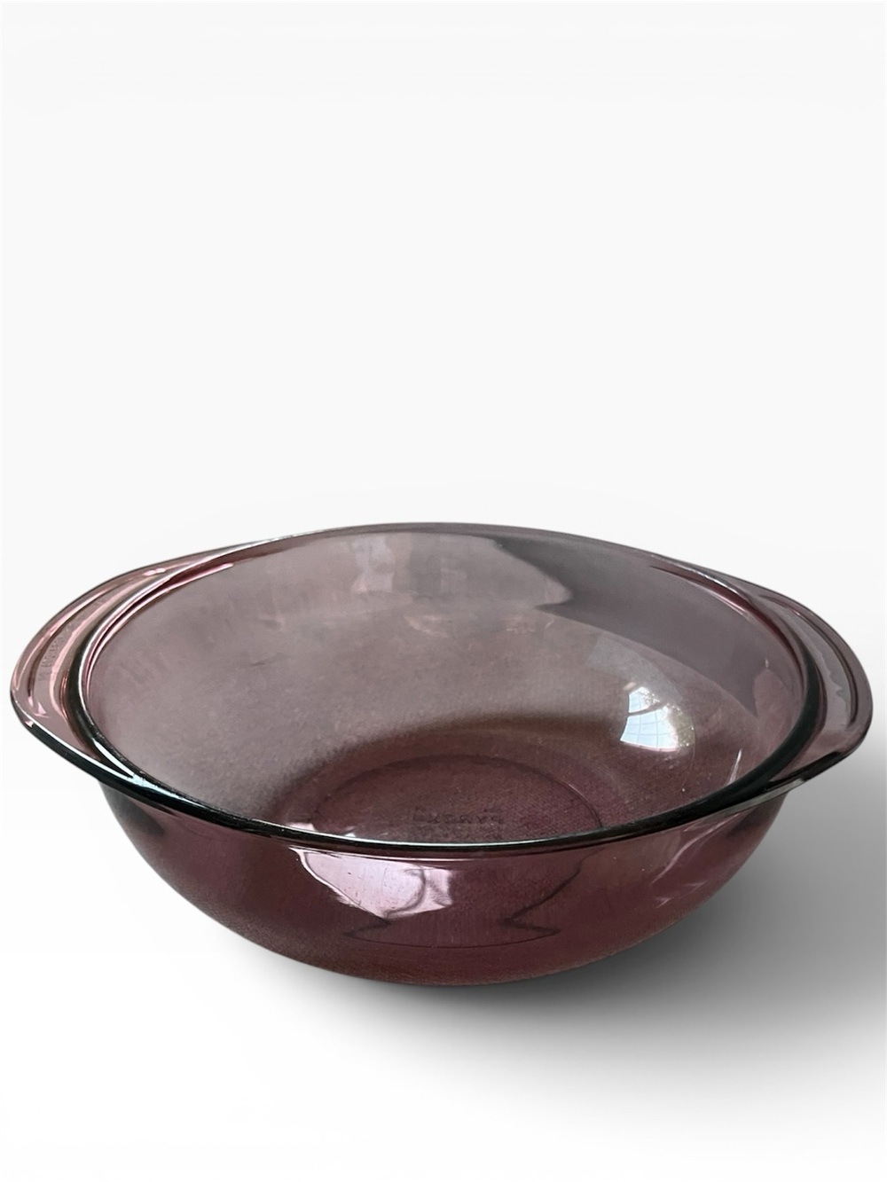 Vintage Pyrex 024 Cranberry Pink Glass 2 Qt Round Casserole Dish USA